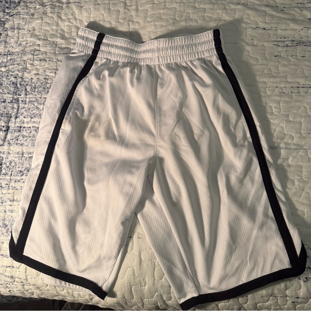 White and Black Men's Athletic Shorts